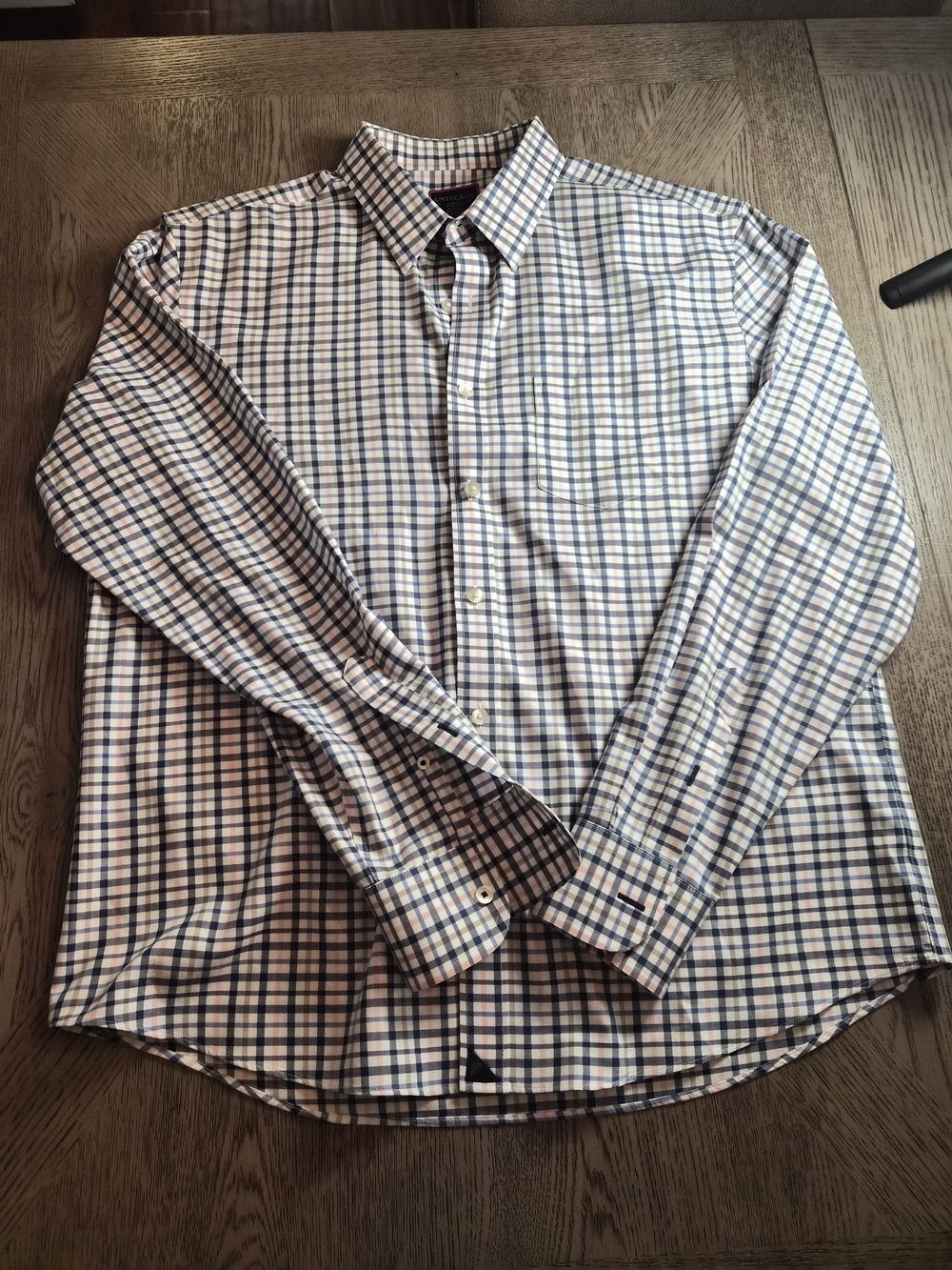 UNTUCKit Men's Button-Down Shirt in Blue and White Plaid
